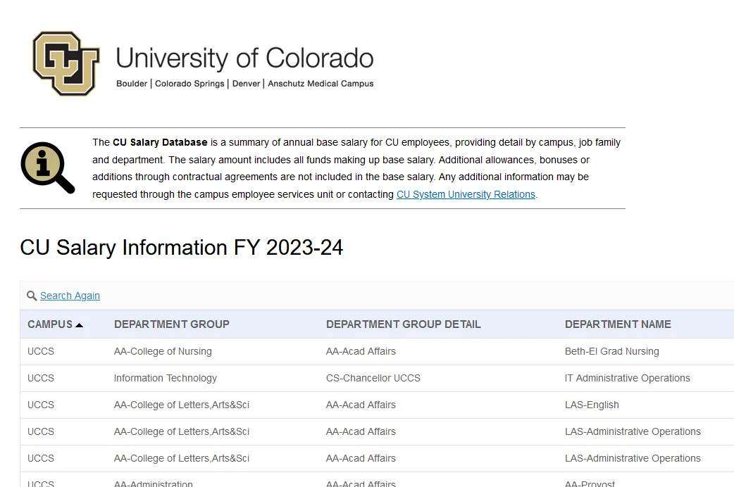 CU Salary Database Thumbnail